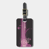 Étiquette À Bagage motif de demi-teintes technique (Devant Vertical)