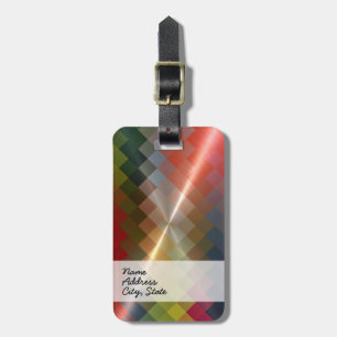 Étiquette À Bagage Motif de diamant géométrique multicolore 2