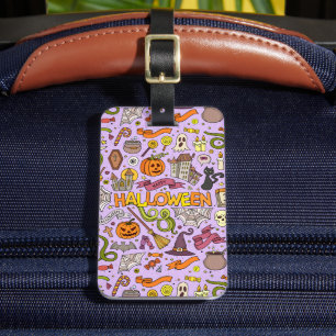 Étiquette À Bagage Motif de doodle Halloween mignon