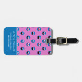 Étiquette À Bagage Motif de face de Grover rose (Devant horizontal)