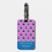 Étiquette À Bagage Motif de face de Grover rose (Dos Vertical)