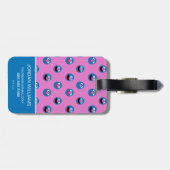 Étiquette À Bagage Motif de face de Grover rose (Dos horizontal)