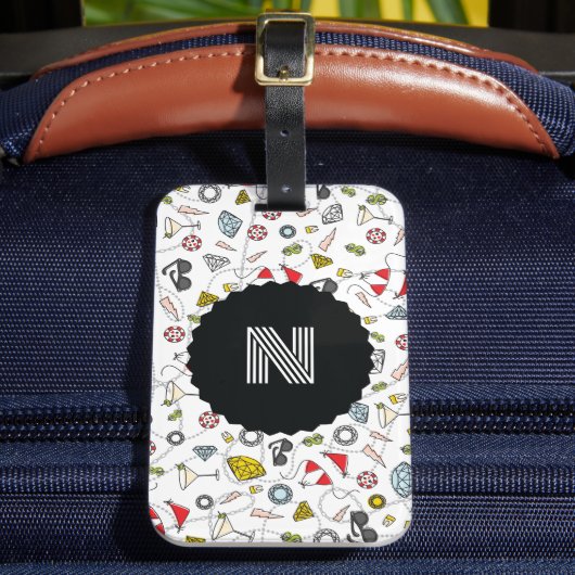 Étiquette À Bagage Motif de fête au bord de la piscine à Las Vegas av (Insitu Rectoal 2)