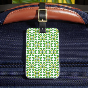 Étiquette À Bagage Motif de feuille, motif de feuilles, feuilles vert