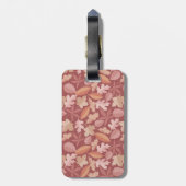 Étiquette À Bagage Motif de feuilles de Marsala (Dos Vertical)