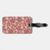 Étiquette À Bagage Motif de feuilles de Marsala (Dos horizontal)