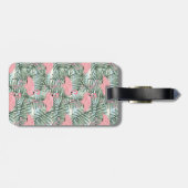 Étiquette À Bagage Motif de feuilles de palmier pour Flamants roses r (Dos horizontal)