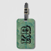 Étiquette À Bagage Motif de feuilles de palmier vert et or (Devant Vertical)