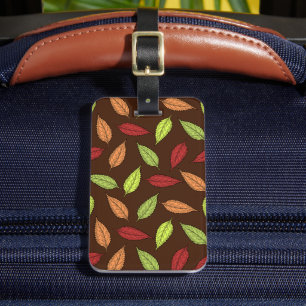 Étiquette À Bagage Motif De Feuilles, Feuilles Colorés, Feuilles D'Au