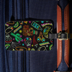 Étiquette À Bagage Motif de Fiesta du Mexique