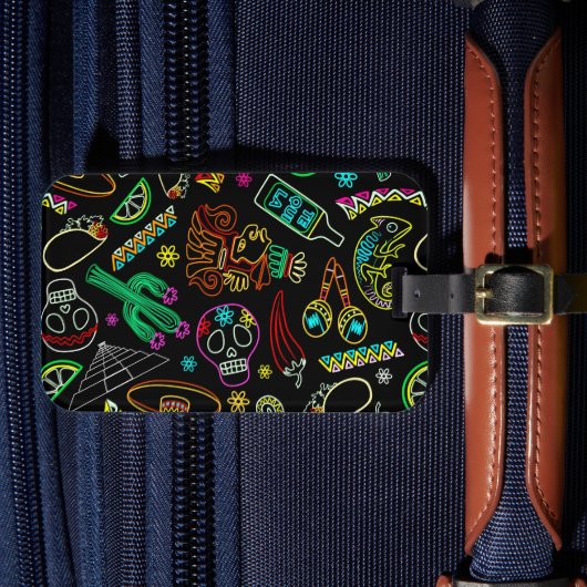 Étiquette À Bagage Motif de Fiesta du Mexique (Insitu Rectoal 4)