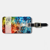 Étiquette À Bagage Motif de fleurs d'art Abstrait #4 (Devant horizontal)