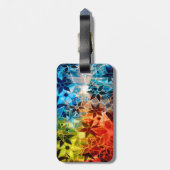 Étiquette À Bagage Motif de fleurs d'art Abstrait #4 (Dos Vertical)