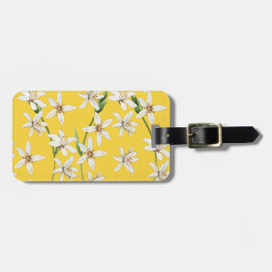 Étiquette À Bagage Motif de fleurs de citron d'été chinoiserie