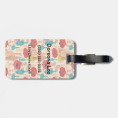 Étiquette À Bagage Motif de fleurs, de vases et de bouteilles (Dos horizontal)