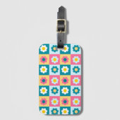 Étiquette À Bagage Motif de fleurs pastel colorées Rétro Mignon  (Devant Vertical)