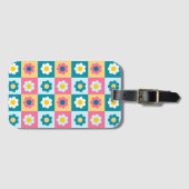 Étiquette À Bagage Motif de fleurs pastel colorées Rétro Mignon  (Devant Horizontal)