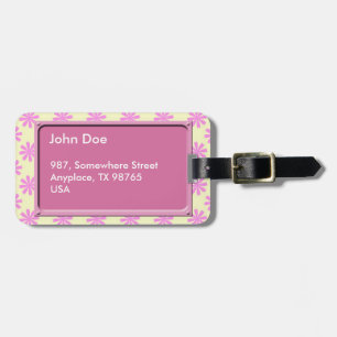 Étiquette À Bagage Motif de fleurs rose