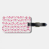 Étiquette À Bagage Motif de fleurs roses (Dos horizontal)
