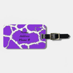 Étiquette À Bagage Motif de fourrure d'animal sauvage violet