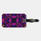 Étiquette À Bagage Motif de fractale dans le pourpre (Dos horizontal)