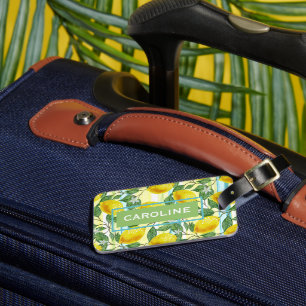 Étiquette À Bagage Motif de fruit de citron d'été méditerranéen perso