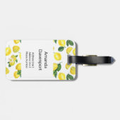 Étiquette À Bagage Motif de fruits aux citrons jaunes (Dos horizontal)