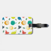 Étiquette À Bagage Motif de fruits, Plum, Orange, Citron, Poire, Pomm (Dos horizontal)