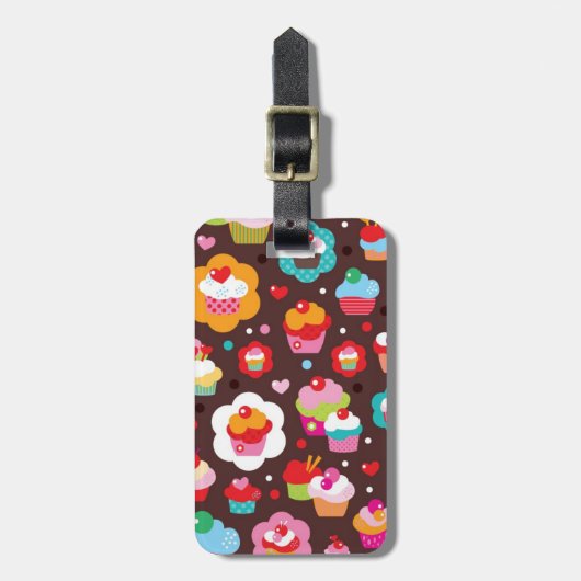 Étiquette À Bagage Motif de gâteau de la Coupe Cute (Devant Vertical)