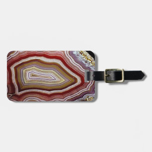 Étiquette À Bagage Motif de Geode d'agate