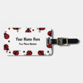 Étiquette À Bagage Motif de la coccinelle et des coeurs (Devant horizontal)