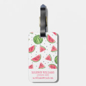 Étiquette À Bagage Motif de la pastèque Neon Watercolor (Dos Vertical)