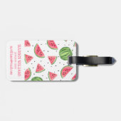 Étiquette À Bagage Motif de la pastèque Neon Watercolor (Dos horizontal)