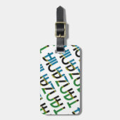 Étiquette À Bagage Motif de la typographie du drapeau tanzanien (Devant Vertical)