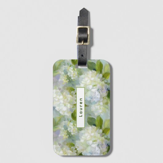 Étiquette À Bagage Motif de l'Hydrangée (Devant Vertical)