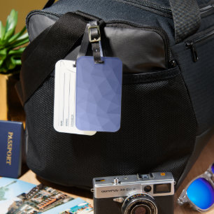 Étiquette À Bagage Motif de maillage géométrique dégradé bleu gris
