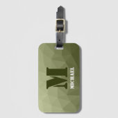 Étiquette À Bagage Motif de maille géométrique vert clair de l'armée (Devant Vertical)