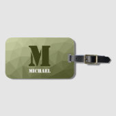 Étiquette À Bagage Motif de maille géométrique vert clair de l'armée (Devant Horizontal)