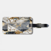 Étiquette À Bagage Motif de marbre géométrique Gold Black tendance (Dos horizontal)
