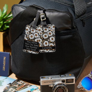 Étiquette À Bagage Motif de marguerite moderne