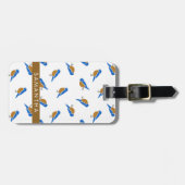 Étiquette À Bagage Motif de Merlebleu de l'Est Minimaliste Moderne (Devant horizontal)