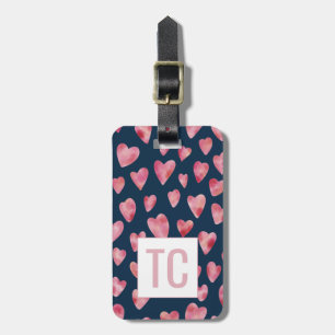 Étiquette À Bagage Motif de monogramme de cœur d'amour