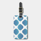 Étiquette À Bagage Motif de mosaïque Blue Seashell (Devant Vertical)