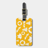 Étiquette À Bagage Motif de Noël jaune (Devant Vertical)