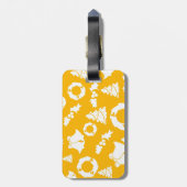 Étiquette À Bagage Motif de Noël jaune (Dos Vertical)