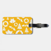 Étiquette À Bagage Motif de Noël jaune (Dos horizontal)
