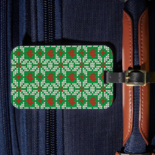 Étiquette À Bagage Motif de Noël tricoté