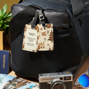 Étiquette À Bagage Motif de Noël vintage Woodland (10)