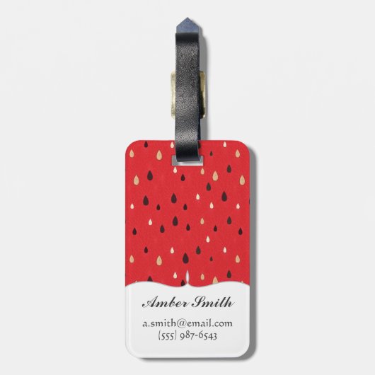 Étiquette À Bagage Motif de pastèque (Dos Vertical)