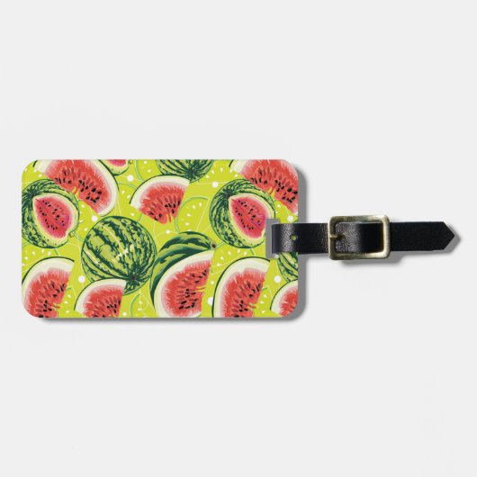 Étiquette À Bagage Motif de pastèque (Devant horizontal)
